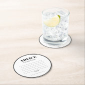 Mr & Mrs Modern Bold Wedding Advice Paper Unterset Runder Pappuntersetzer (Vor Ort)