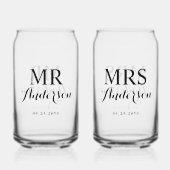 Mr & Mrs Modern Elegant Individuelle Name Date Wed Dosenglas (Vorderseite)