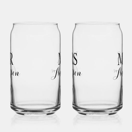 Mr & Mrs Modern Elegant Individuelle Name Date Wed Dosenglas (Links)