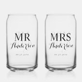 Mr & Mrs Modern Elegant Individuelle Name Date Wed Dosenglas (Rückseite)