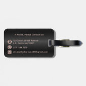 Mr & Mrs Monogram Black Rose Gold Wedding neu Gepäckanhänger (Rückseite horizontal)