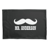 Mr & Mrs Mustache and Lips Wedding Couple Kissenbezug (Vorderseite-Links)