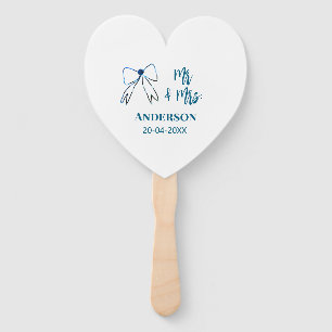 Mr. & Mrs. Name Datum Gastgeschenk Hochzeit blau g Fächer