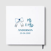 Mr. & Mrs. Name Datum Gastgeschenk Hochzeit blau g Gästebuch (Rückseite)