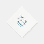 Mr. & Mrs. Name Datum Gastgeschenk Hochzeit blau g Serviette (Ecke)