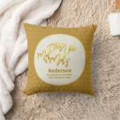 Mr & Mrs (Name, Datum) Wedding Gold Hearts Geschen Kissen (Decke)