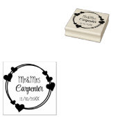 Mr&Mrs Names and Wedding Date Romantic Stamp Gummistempel (Stempel)