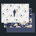 Mr & Mrs. Navy Wedding Wrapping Paper Geschenkpapier Set<br><div class="desc">Feiern Sie die Freude an Liebe und Gewerkschaft mit meiner exquisiten Hochzeitsverpackung, die mit einer charmanten Abbildung einer Braut und eines Bräutigams geschmückt ist. Dieses elegante Design, komplett mit den Worten "Mr. & Mrs., " erfasst das Wesen einer schönen Reise vor uns. Egal ob Sie den Neuvermählten schenken oder die...</div>