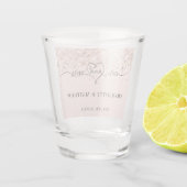 Mr mrs new weds Rose gold wedding Schnapsglas (Rückseite)
