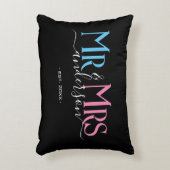 Mr & Mrs. Newlywed Couple Wedding Anniversary Blac Dekokissen (Vorderseite(Vertikal))