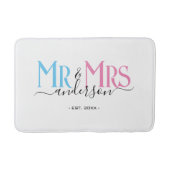 Mr & Mrs. Newlywed Couple Wedding Anniversary Whit Badematte (Vorderseite)