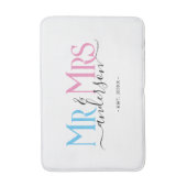 Mr & Mrs. Newlywed Couple Wedding Anniversary Whit Badematte (Vorderseite Vertikal)