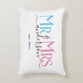 Mr & Mrs. Newlywed Couple Wedding Anniversary Whit Dekokissen (Vorderseite(Vertikal))