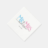 Mr & Mrs Newlywed Wedding Party Bridal Shower Serviette (Ecke)