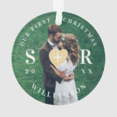 Mr & Mrs Newlyweds First Christmas Multiple Foto Ornament (Rückseite)
