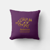 MR & MRS. Newlyweds Just Married Magenta Gold GIFT Kissen (Vorderseite)