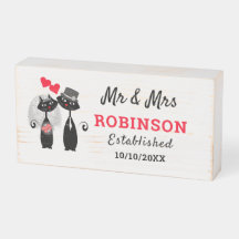 Mr & Mrs Newlyweds Niedlich Cats Personalisiert