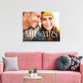 Mr & Mrs Overlay Modern Couple's Foto Keepake Leinwanddruck (Insitu (Wohnzimmer))