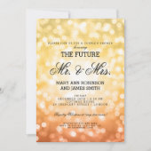 Mr Mrs Paples Shower Herbst / Fall Bokeh Lights Einladung (Vorderseite)