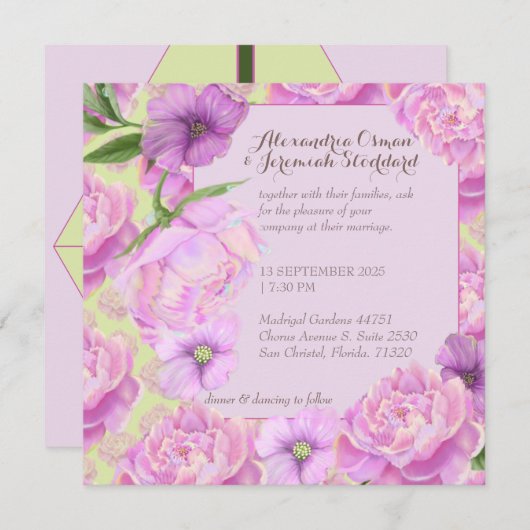 Mr & Mrs. Party oder Einladung zur Hochzeit (Vorne/Hinten)