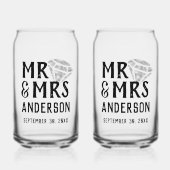 Mr & Mrs. Personalisiert Beer Glass Can Set Dosenglas (Vorderseite)