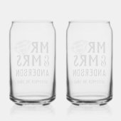 Mr & Mrs. Personalisiert Beer Glass Can Set Dosenglas (Rückseite)