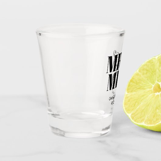 Mr & Mrs Personalisiert Gastgeschenk Hochzeit Shot Schnapsglas (Links)