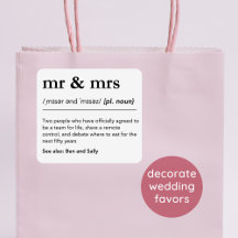 Mr & Mrs. Personalisiert Gastgeschenke Hochzeiten