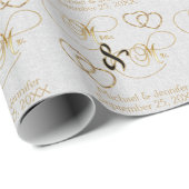 Mr. & Mrs. - Personalisiert Geschenkpapier (Rolleneckpunkt)