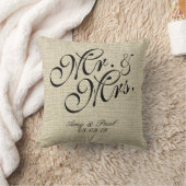 Mr&Mrs. Personalisiert Linen Kissen (Decke)
