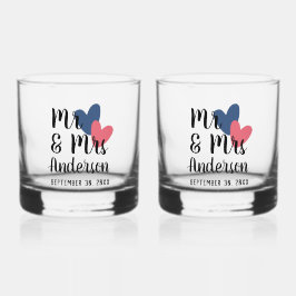Mr & Mrs Personalisiert Stemless Rocks Glass Set Whiskyglas