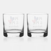 Mr & Mrs Personalisiert Stemless Rocks Glass Set Whiskyglas (Rückseite)