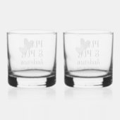Mr & Mrs Personalisiert Stemless Rocks Glass Set Whiskyglas (Rückseite)