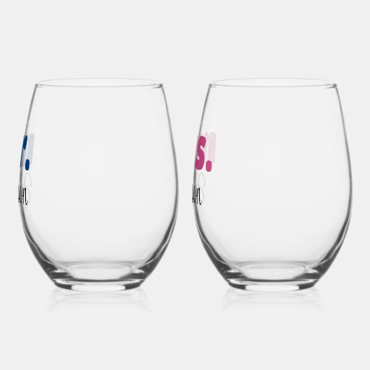 Mr & Mrs. Personalisiert Wedding Chic Script Weinglas Ohne Stiel (Links)