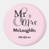 Mr & Mrs Personalisiert Wedding Couple Names Datum Magnet (Vorne)