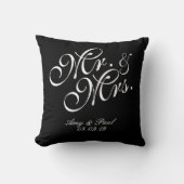 Mr&Mrs.Personalize Black Kissen (Vorderseite)