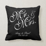 Mr&Mrs.Personalize Black Kissen<br><div class="desc">für Paar</div>
