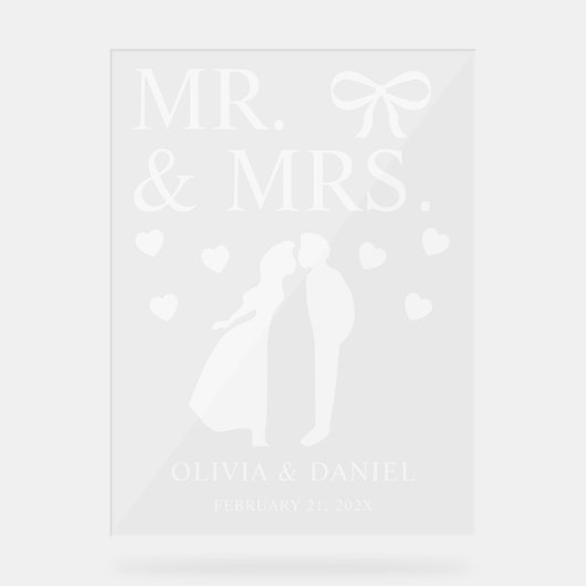 Mr. & Mrs. Personalized Wedding Acrylschild (Vorderseite)