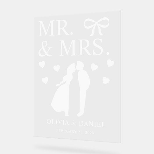 Mr. & Mrs. Personalized Wedding Acrylschild (Winkel)