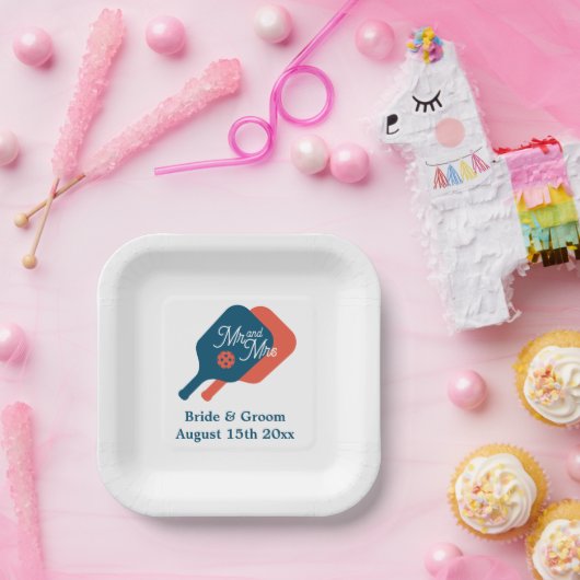 Mr & Mrs Pickleball themed wedding Teller (Party)