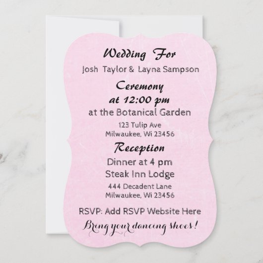 Mr & Mrs. Pink Bride and Groom Wedding Einladungen (Rückseite)