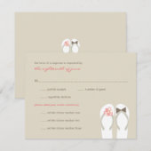 Mr & Mrs Pink Flip Flops Beach Wedding RSVP Card Karte (Vorne/Hinten)