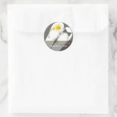 Mr & Mrs Pink Hibiskus Flip Flops Beach Wedding Runder Aufkleber (Tasche)