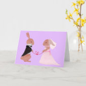 Mr & Mrs Rabbit Wedding Grußkarte Karte (Gelbe Blume)