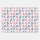 Mr & Mrs Red Blue Champagne Flip Flops Beach Geschenkpapier Set (Vorderseite 2)