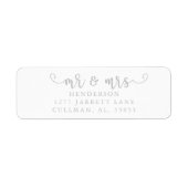 Mr & Mrs Return Address Label (Vorne)