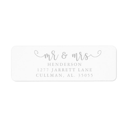 Mr & Mrs Return Address Label (Vorne)
