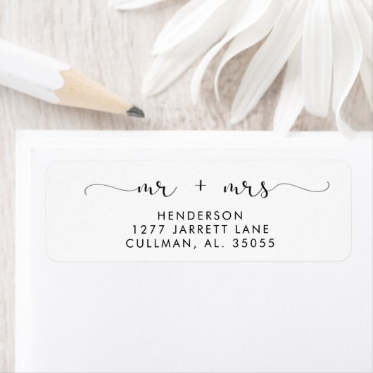Mr & Mrs Return Address Label (Insitu)