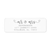 Mr & Mrs Return Address Label (Vorne)