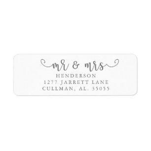 Mr & Mrs Return Address Label
